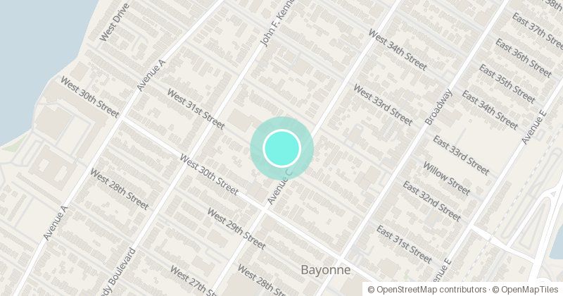 Map of Bayonne Public Library, 697 Avenue C, with its pin