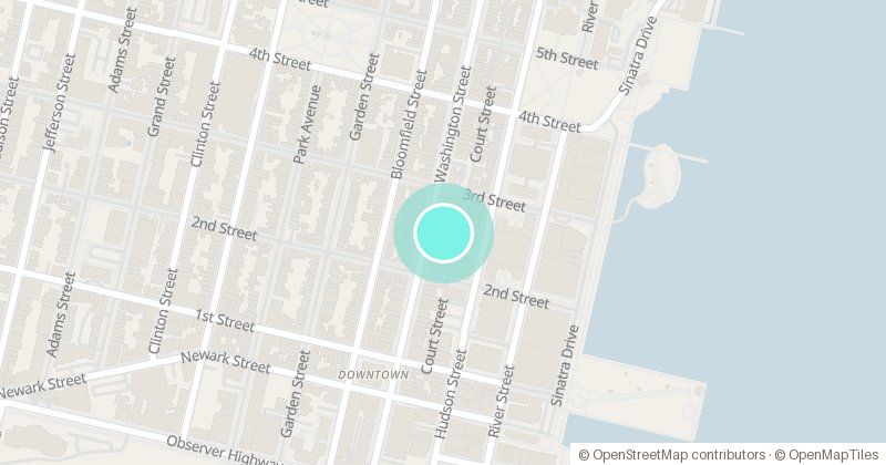 Map of Madd Hatter Hoboken, 221 Washington Street, with its pin
