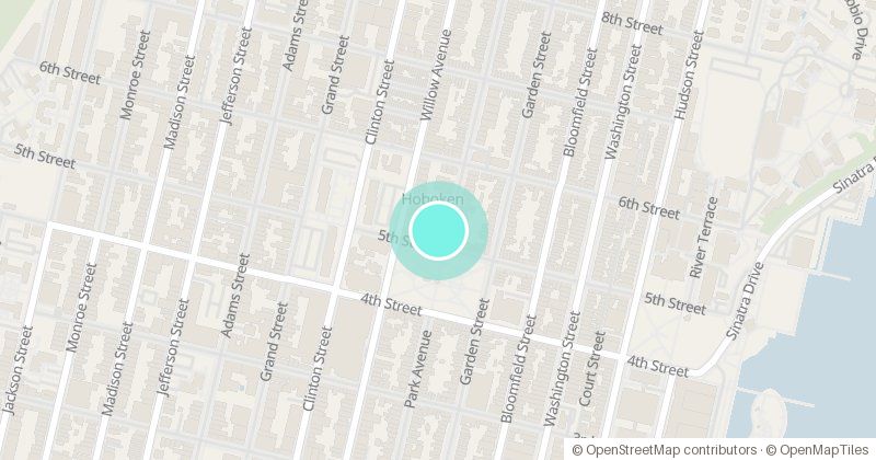 Map of Hoboken Public Library, 500 Park Avenue, with its pin