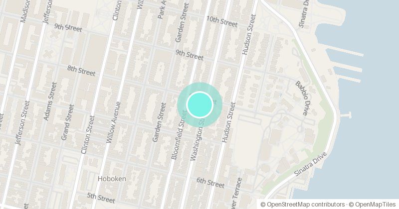 Map of 736 Washington St, with its pin