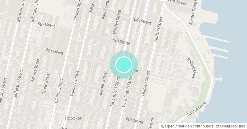 Map of Mojo Coffee, 801 Bloomfield Street, with its pin