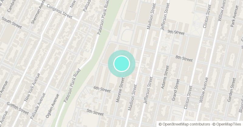 Map of Blue Skies Pottery, 720 Monroe Street, with its pin
