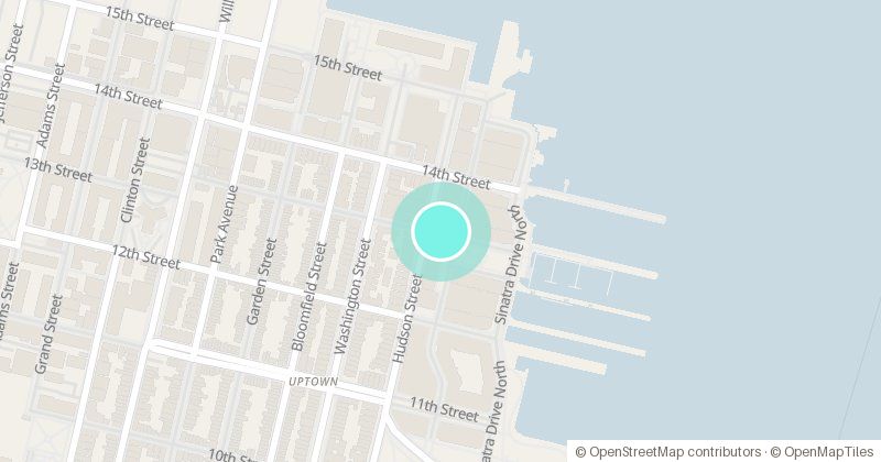 Map of 1301 HUDSON ST, HOBOKEN, NJ 07030, with its pin