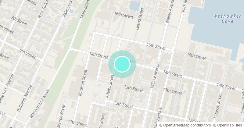 Map of Hoboken Grace Community Church, 409 14th Street, with its pin