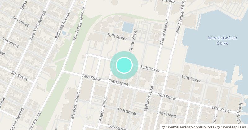 Map of The Hoboken Biergarten, 1422 Grand St, with its pin