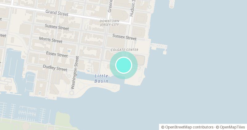 Map of Colgate Clock, Hudson St and Essex St, with its pin
