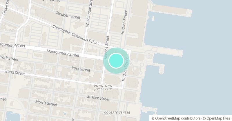 Map of Exchange Place, MONTGOMERY ST BETWEEN HUDSON ST. AND GREEN ST, with its pin