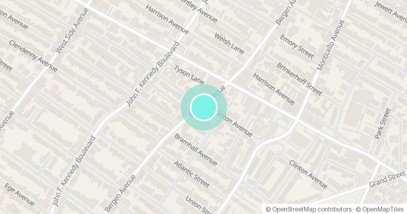 Map of Miller Branch, 489 Bergen Ave, with its pin