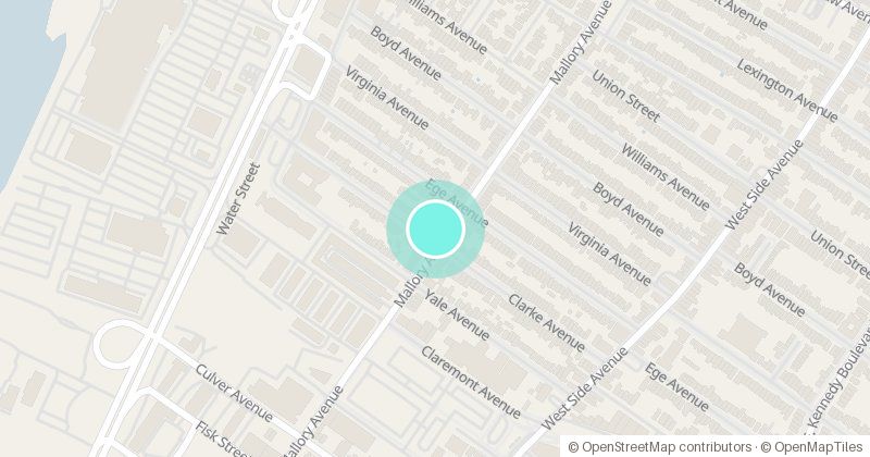 Map of Fluid Arts Studio, 99 Mallory Avenue, with its pin