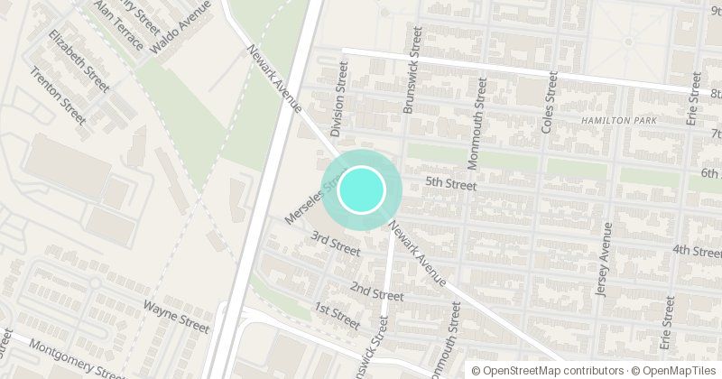 Map of White Eagle Hall, 337 Newark Ave, with its pin