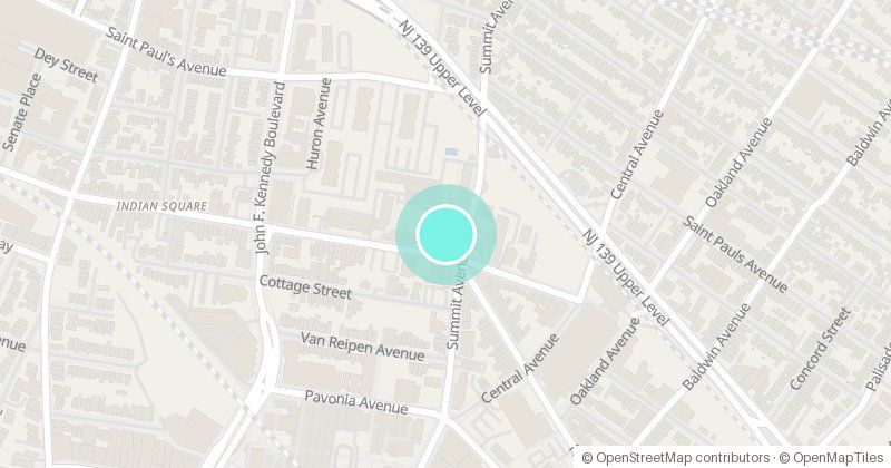 Map of Five Corners Branch, 678 Newark Ave, with its pin