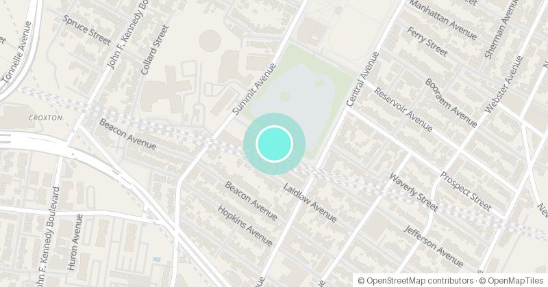 Map of JCPD NORTH DISTRICT, JEFFERSON AVENUE BETWEEN CENTRAL AVENUE AND SUMMIT AVENUE, with its pin