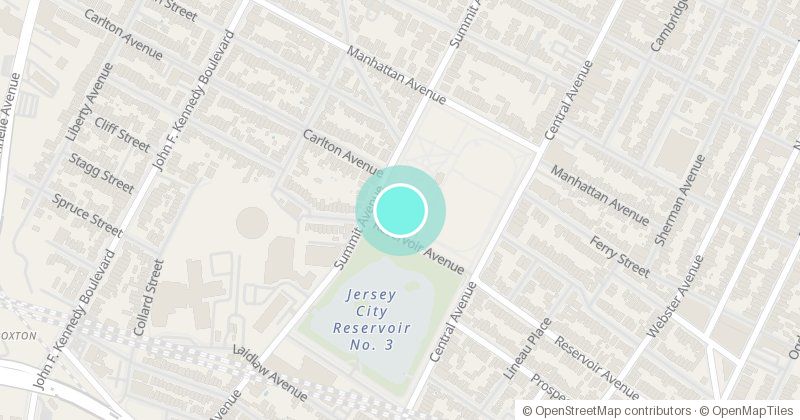 Map of PERSHING FIELD PARK, 201 CENTRAL AVE, with its pin