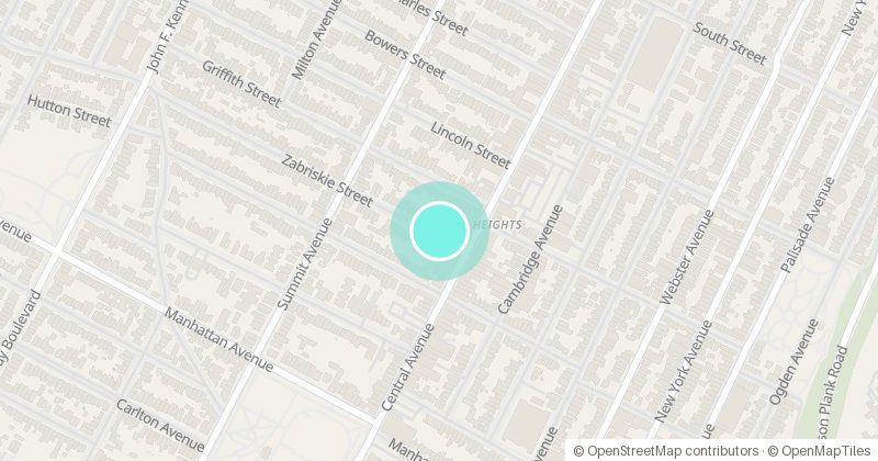 Map of Heights Branch, 14 Zabriskie St, with its pin