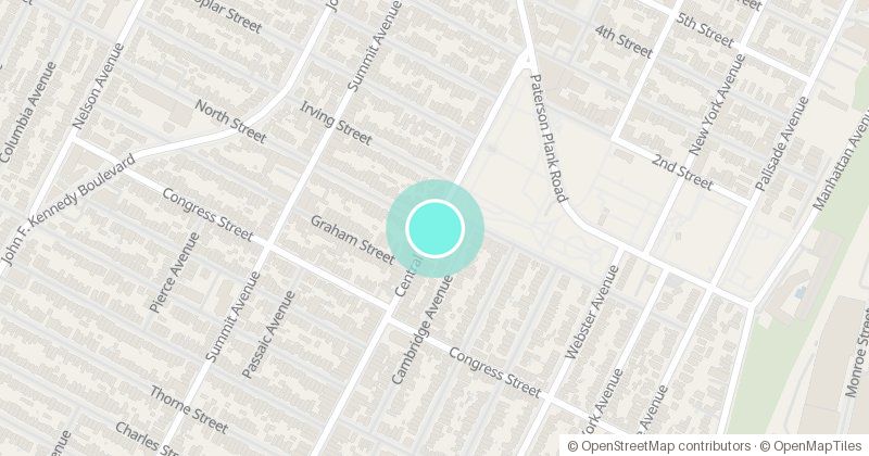 Map of Washing Park, Central Ave. & North St., with its pin