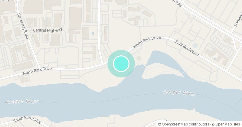 Map of COOPER RIVER PARK, with its pin